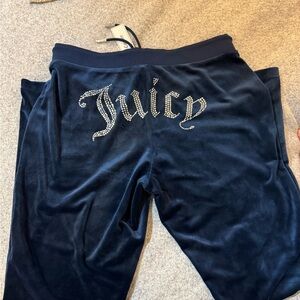 Juicy Couture Dark Blue Velour Joggers NWT